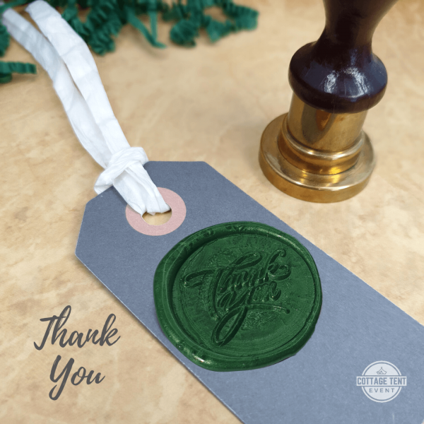 Wax seal sticker with thank you text