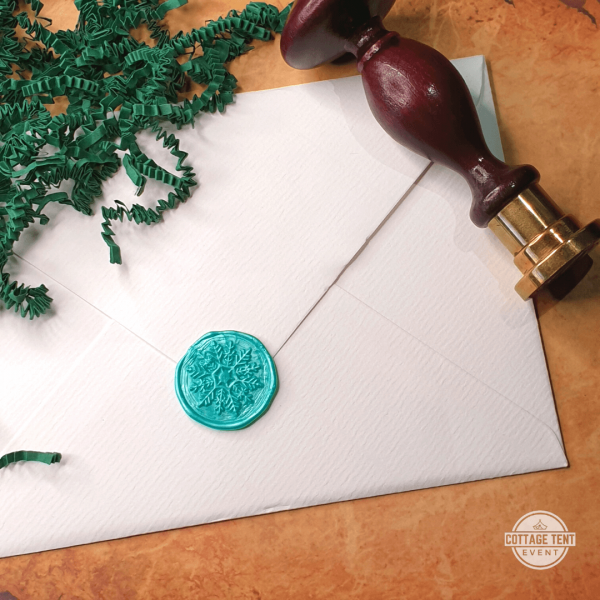 Wax Seal - snow crystal mint envelope