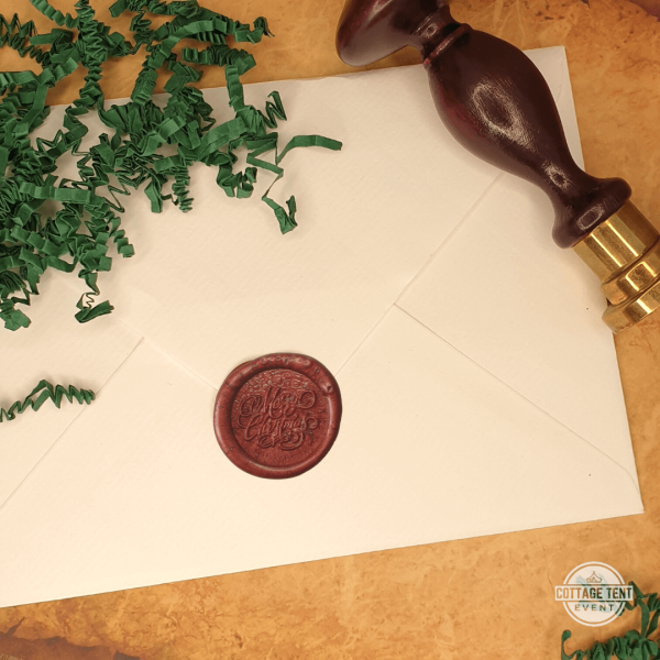 Wax seal sticker with merry Christmas text